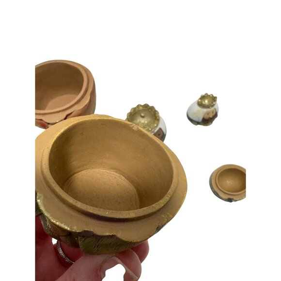 Nativity Scene Nesting Dolls Roman Inc Resin Three 3 Wisemen Vintage - Picture 9 of 10